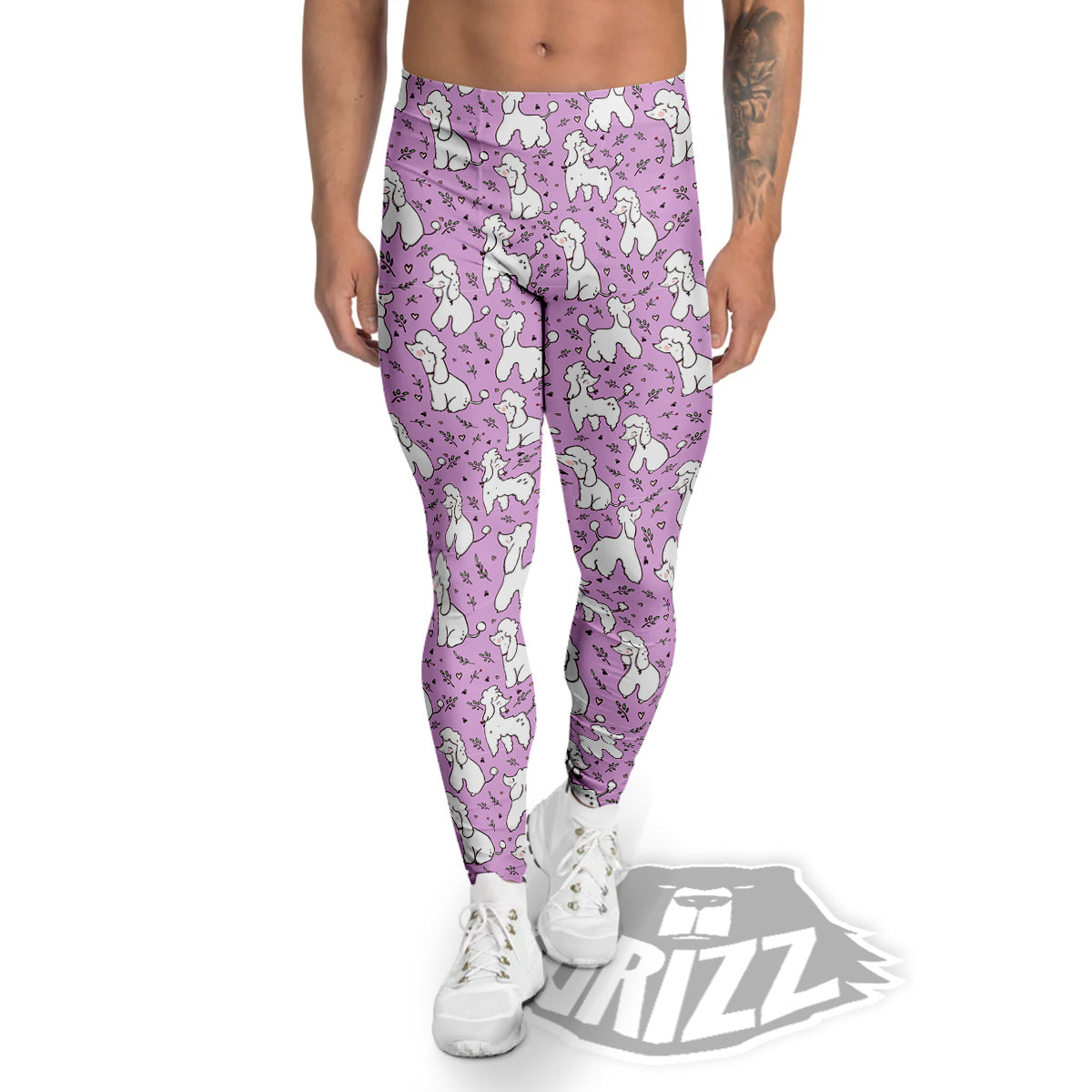 Poodle Cute Print Pattern Men's Leggings-grizzshop
