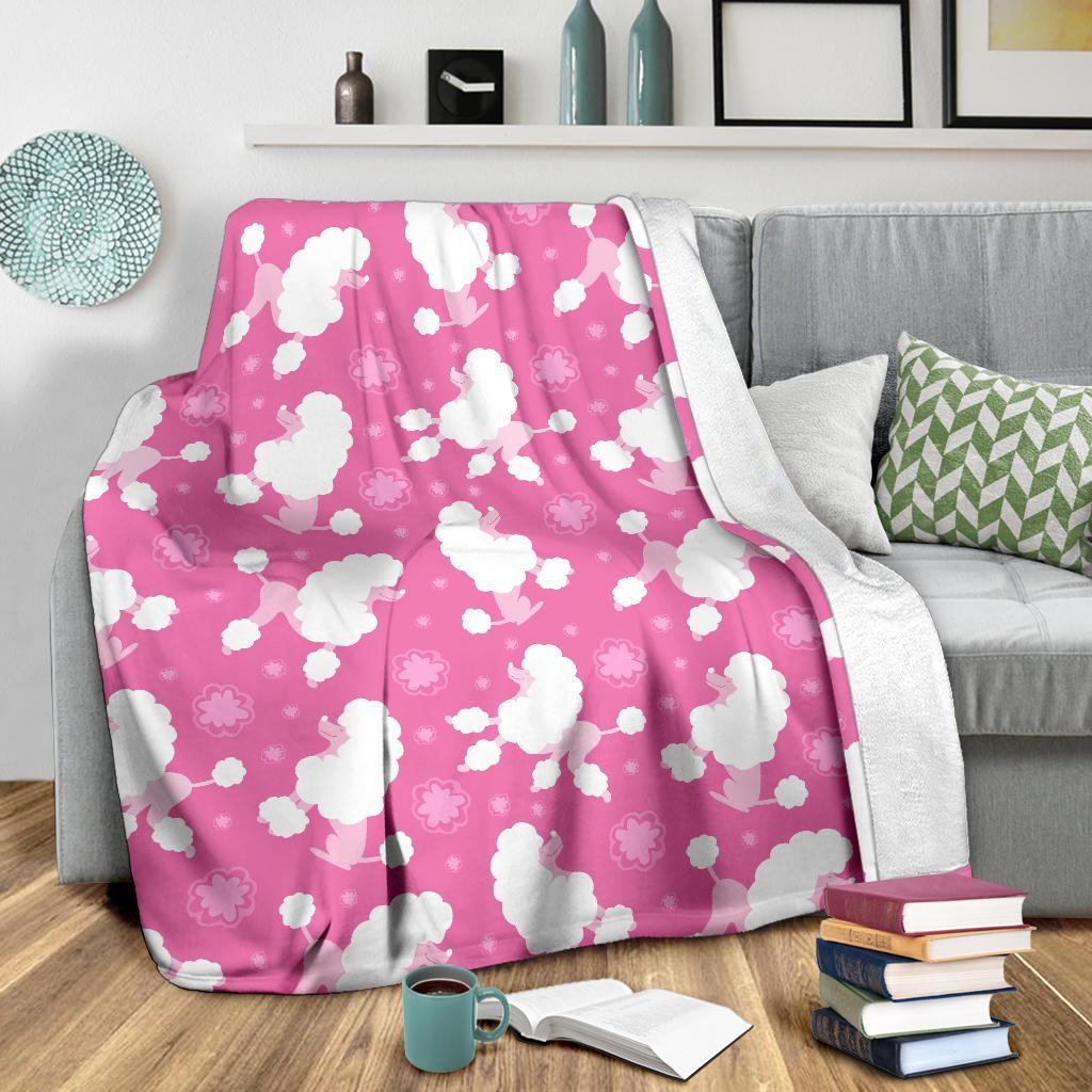 Poodle Dog Pattern Print Blanket-grizzshop