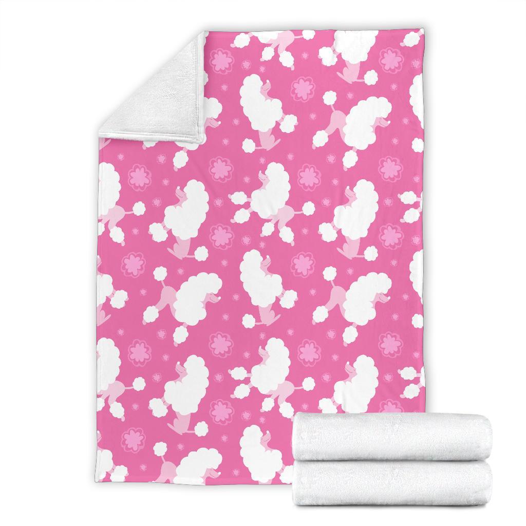 Poodle Dog Pattern Print Blanket-grizzshop