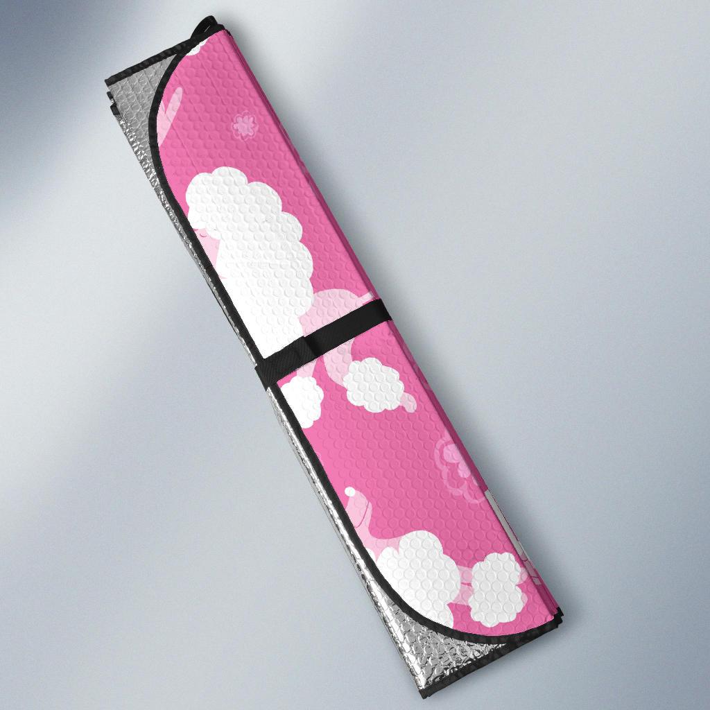 Poodle Dog Pattern Print Car Sun Shade-grizzshop