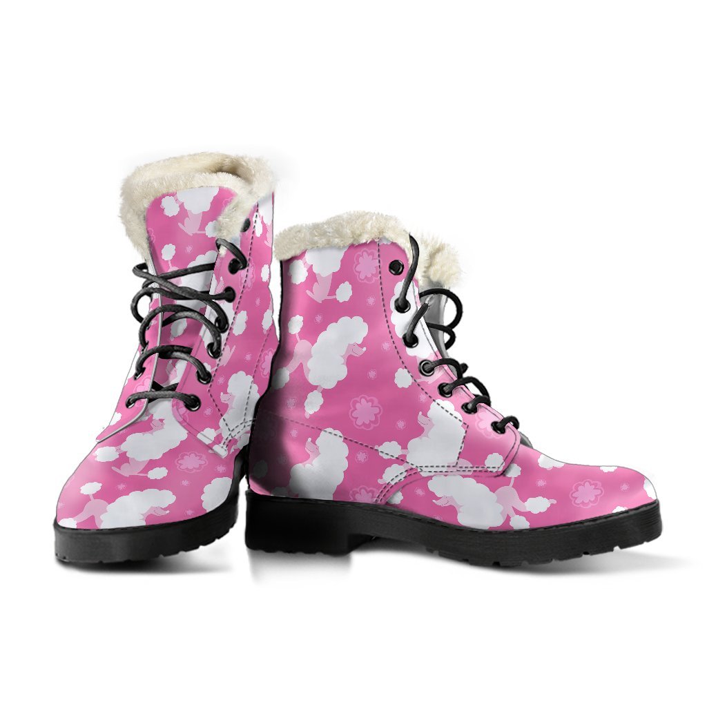 Poodle Dog Pattern Print Comfy Winter Boots-grizzshop