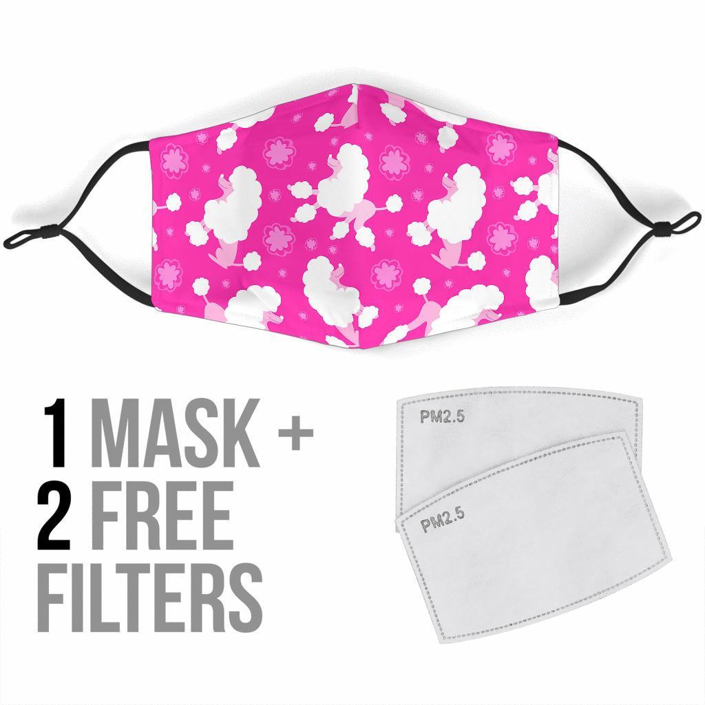 Poodle Dog Pattern Print Face Mask-grizzshop