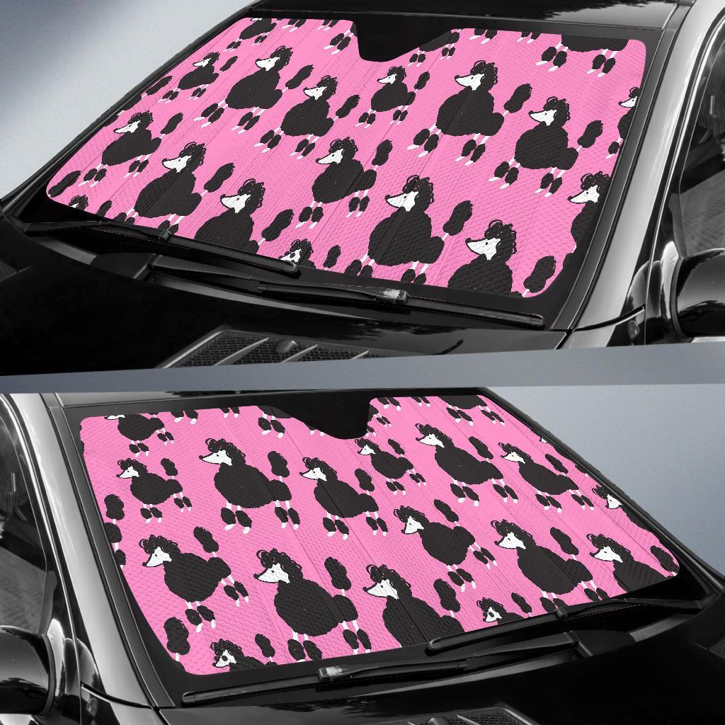Poodle Dog Print Pattern Car Sun Shade-grizzshop
