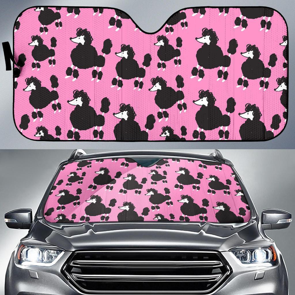 Poodle Dog Print Pattern Car Sun Shade-grizzshop