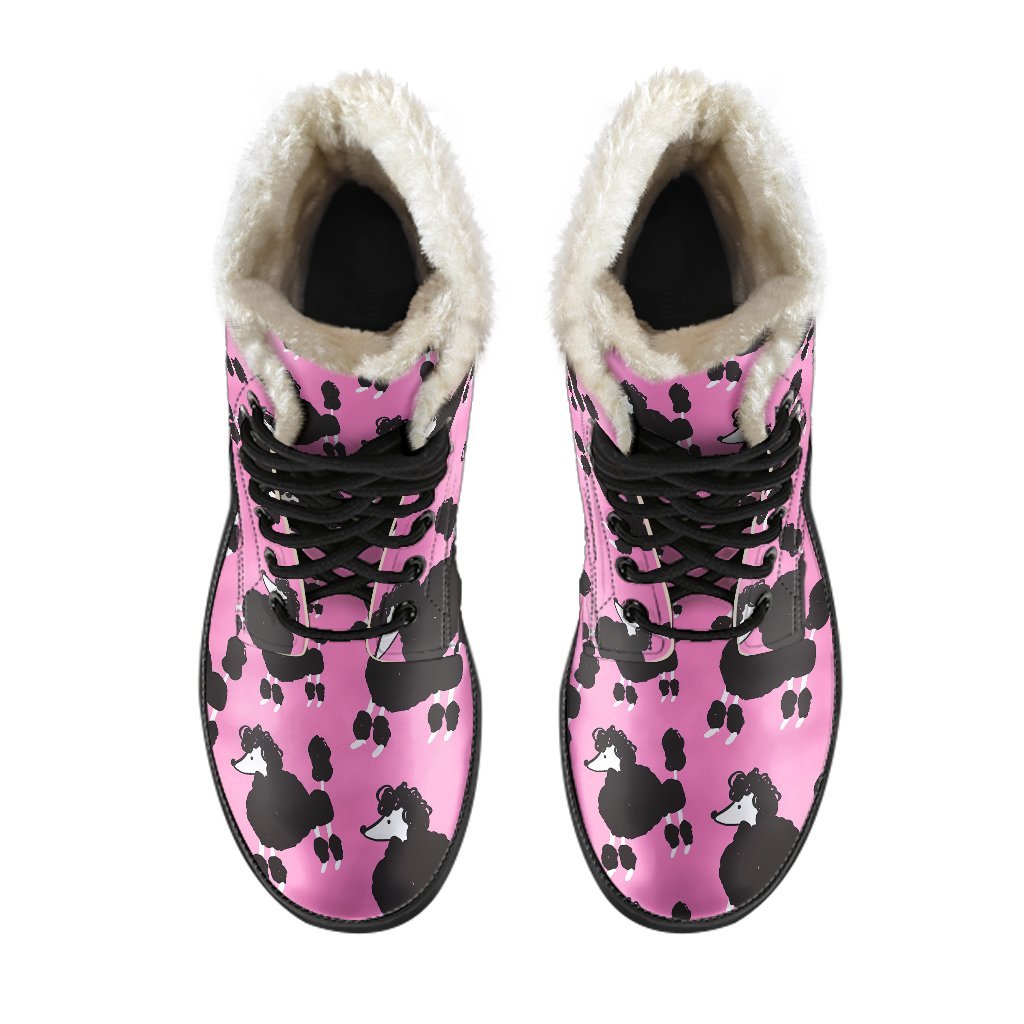 Poodle Dog Print Pattern Comfy Winter Boots-grizzshop