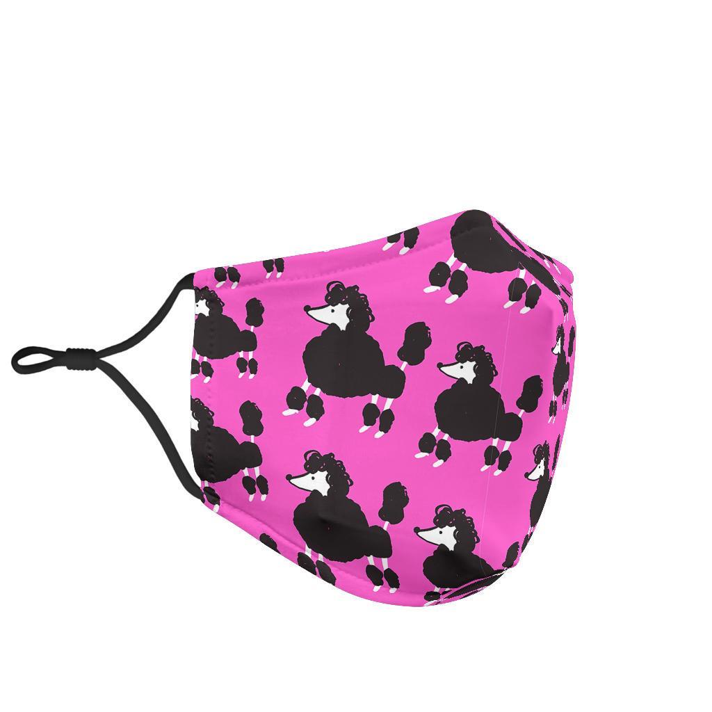 Poodle Dog Print Pattern Face Mask-grizzshop