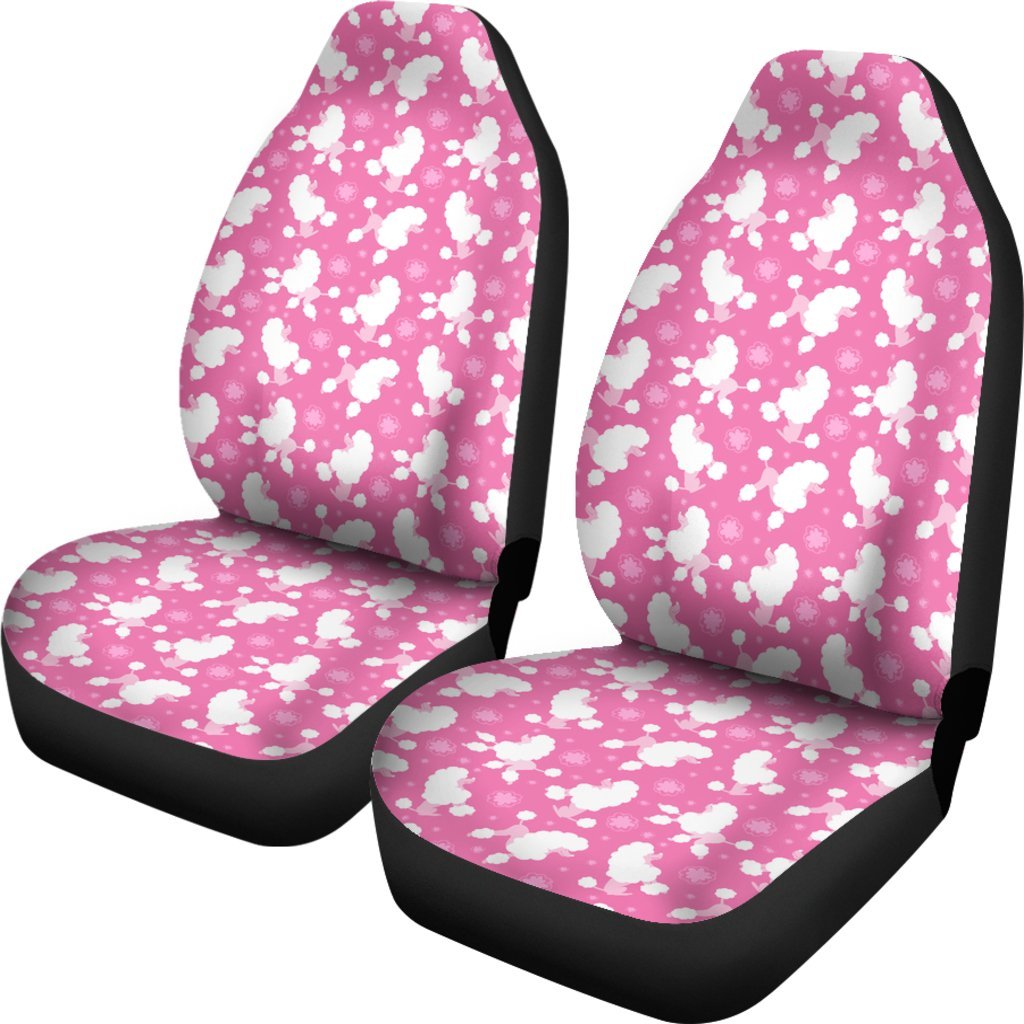 Poodle Dog Pattern Print Universal Fit Car Seat Cover-grizzshop