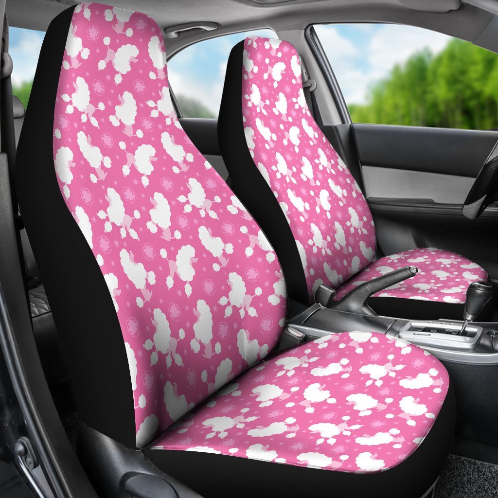 Poodle Dog Pattern Print Universal Fit Car Seat Cover-grizzshop