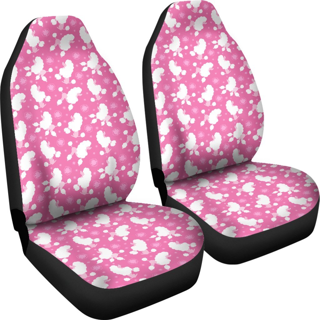 Poodle Dog Pattern Print Universal Fit Car Seat Cover-grizzshop