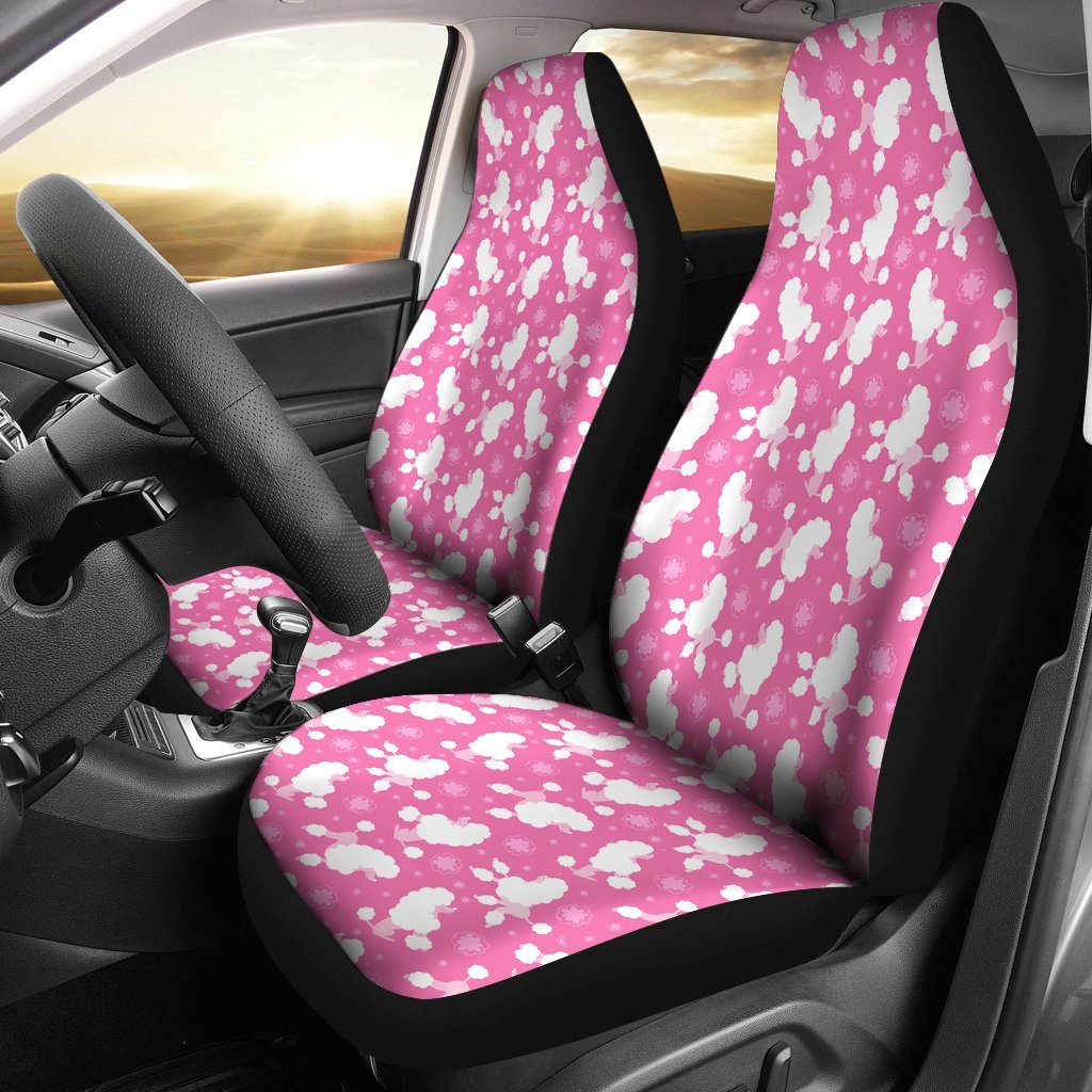 Poodle Dog Pattern Print Universal Fit Car Seat Cover-grizzshop