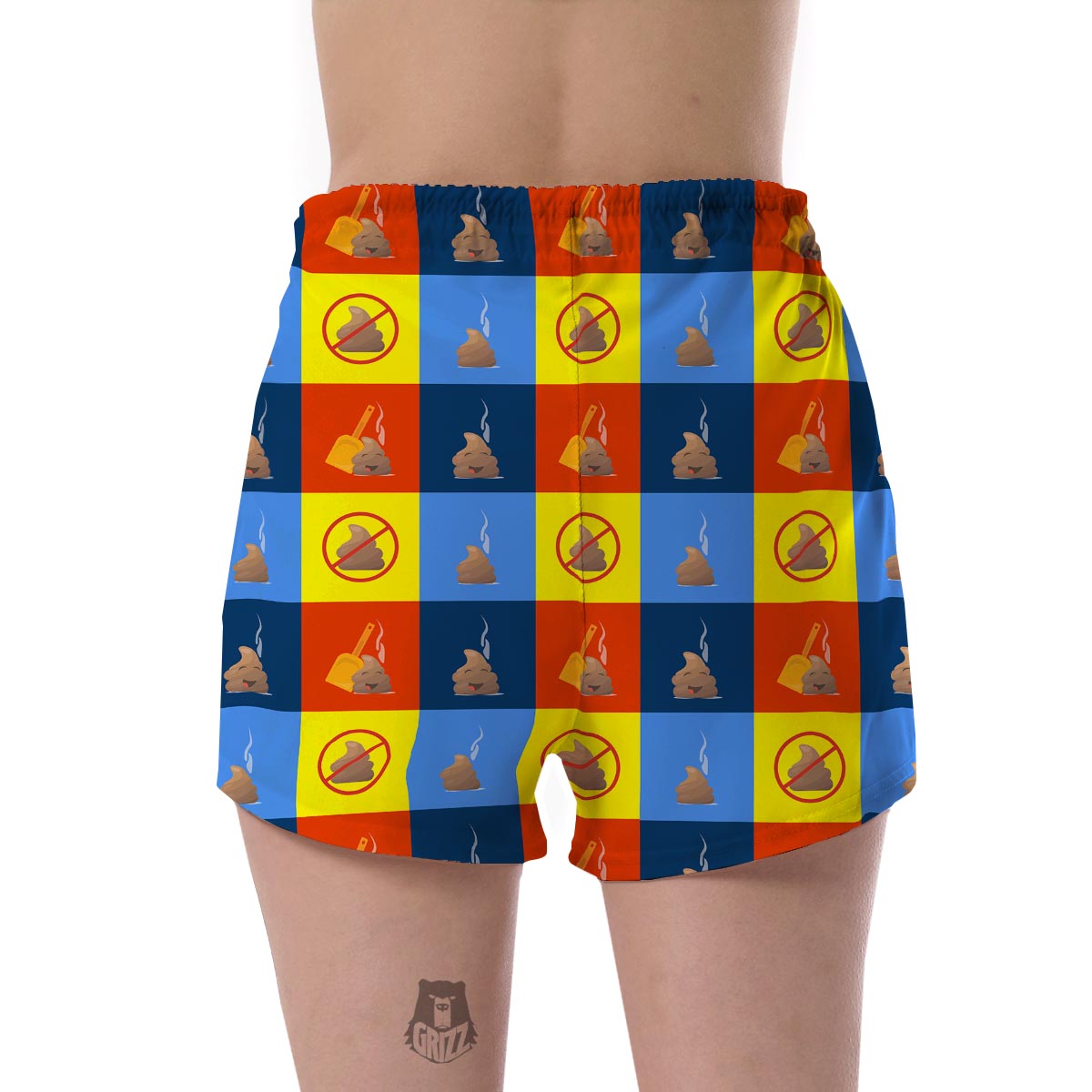 Poop Emoji Pattern Print Women's Shorts-grizzshop