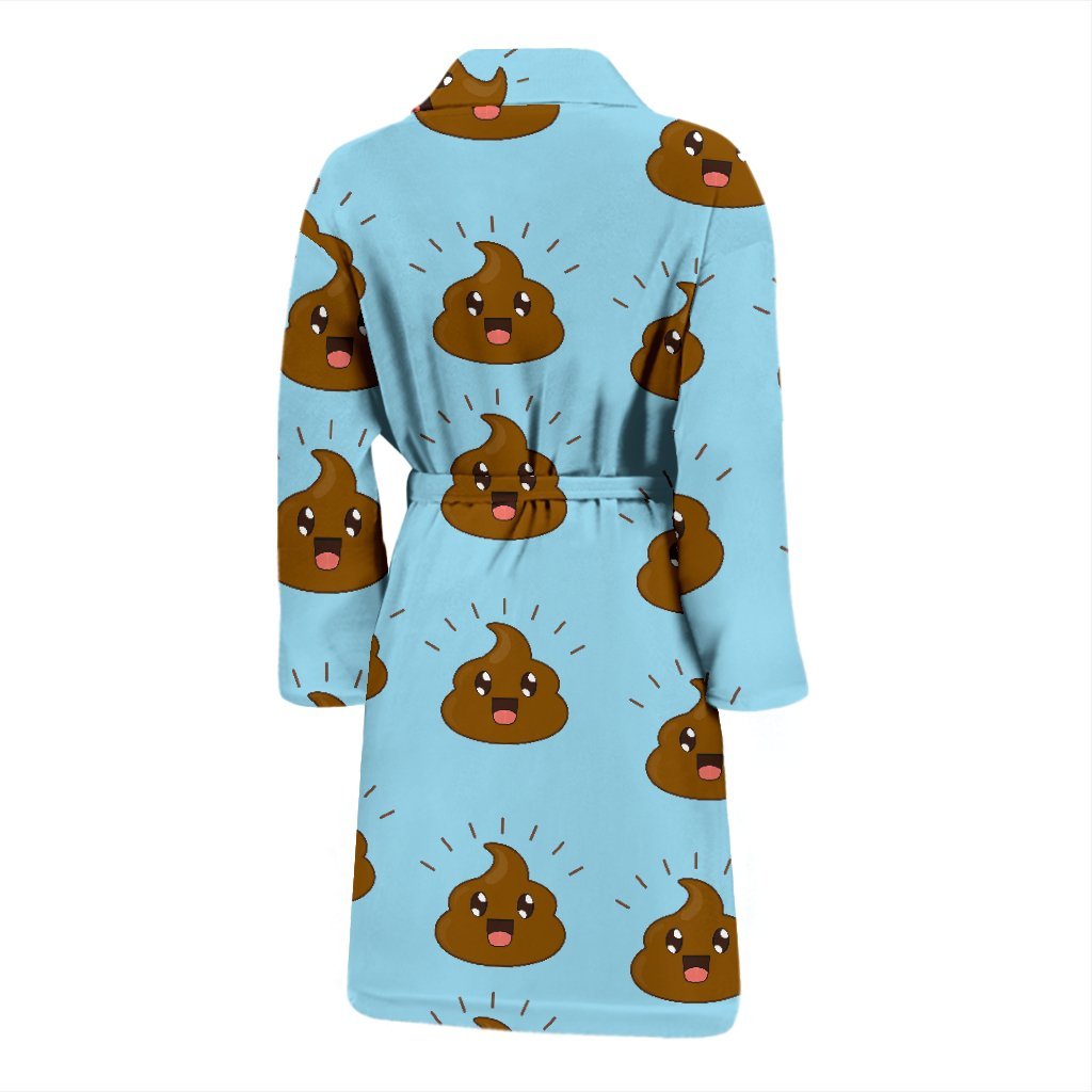 Poop Emoji Print Pattern Men Long Robe-grizzshop