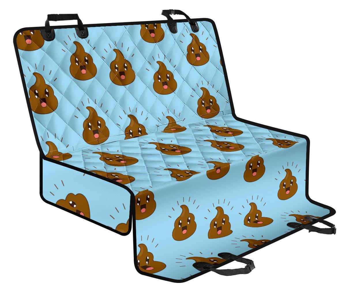 Poop Emoji Print Pattern Pet Car Seat Cover-grizzshop