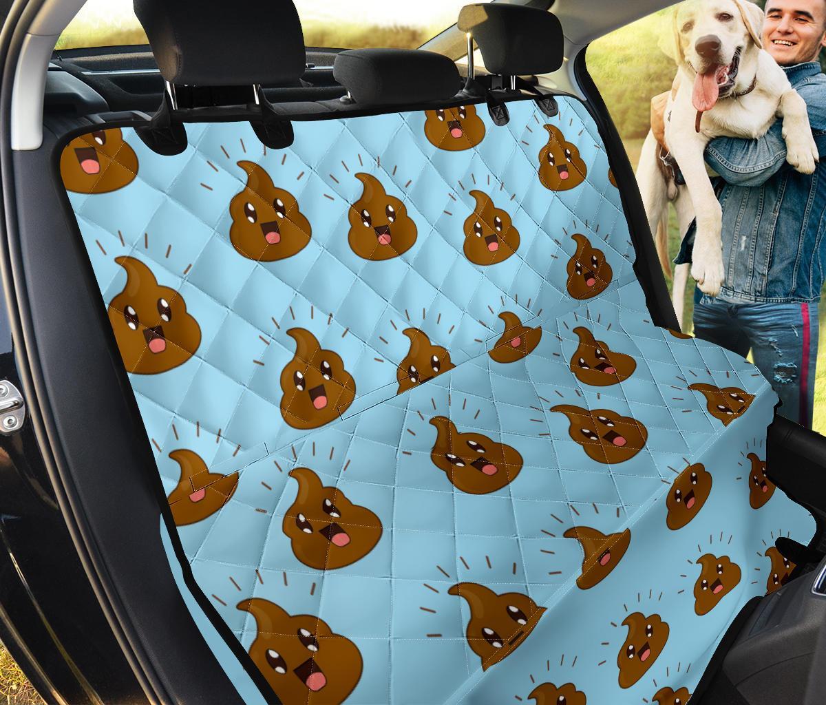 Poop Emoji Print Pattern Pet Car Seat Cover-grizzshop