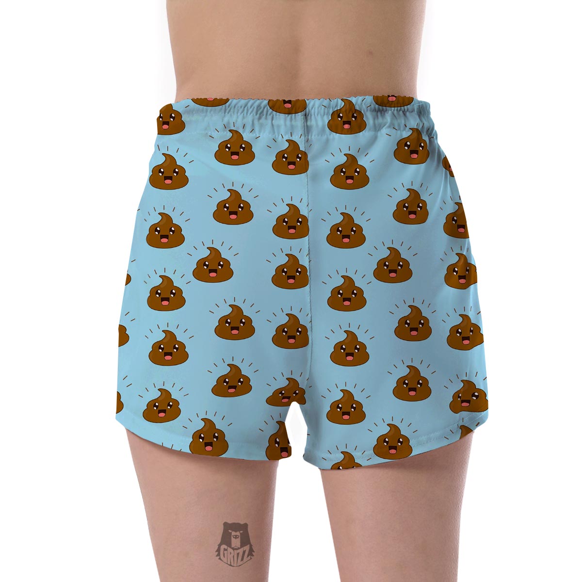 Poop Emoji Print Pattern Women's Shorts-grizzshop