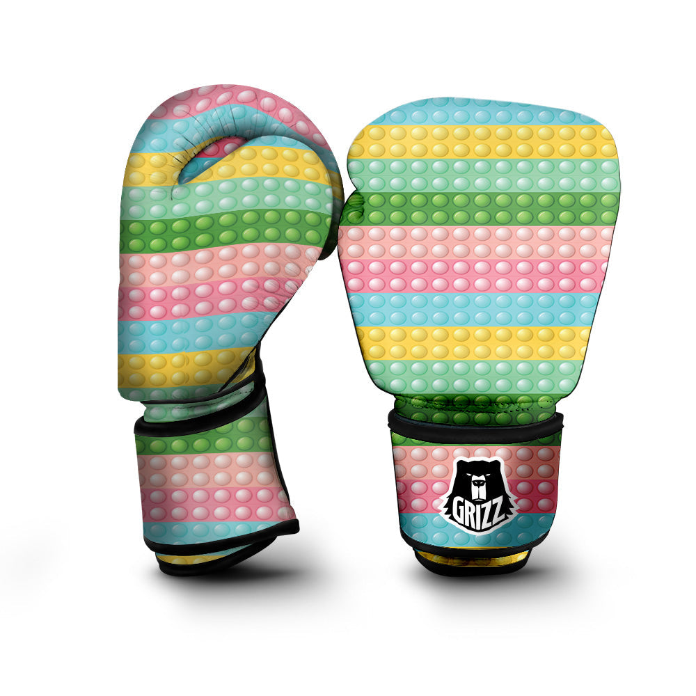 Pop It Pastel Color Print Pattern Boxing Gloves-grizzshop