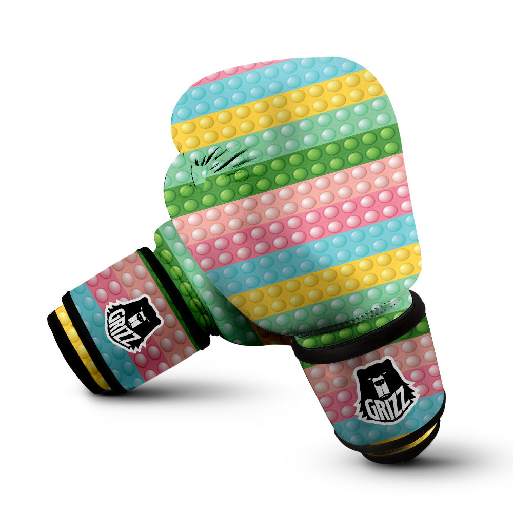 Pop It Pastel Color Print Pattern Boxing Gloves-grizzshop