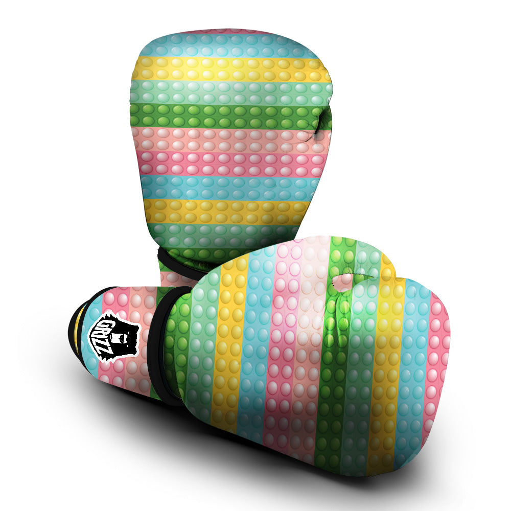 Pop It Pastel Color Print Pattern Boxing Gloves-grizzshop