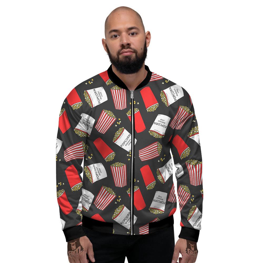 Popcorn Box Print Pattern Men's Bomber Jacket-grizzshop