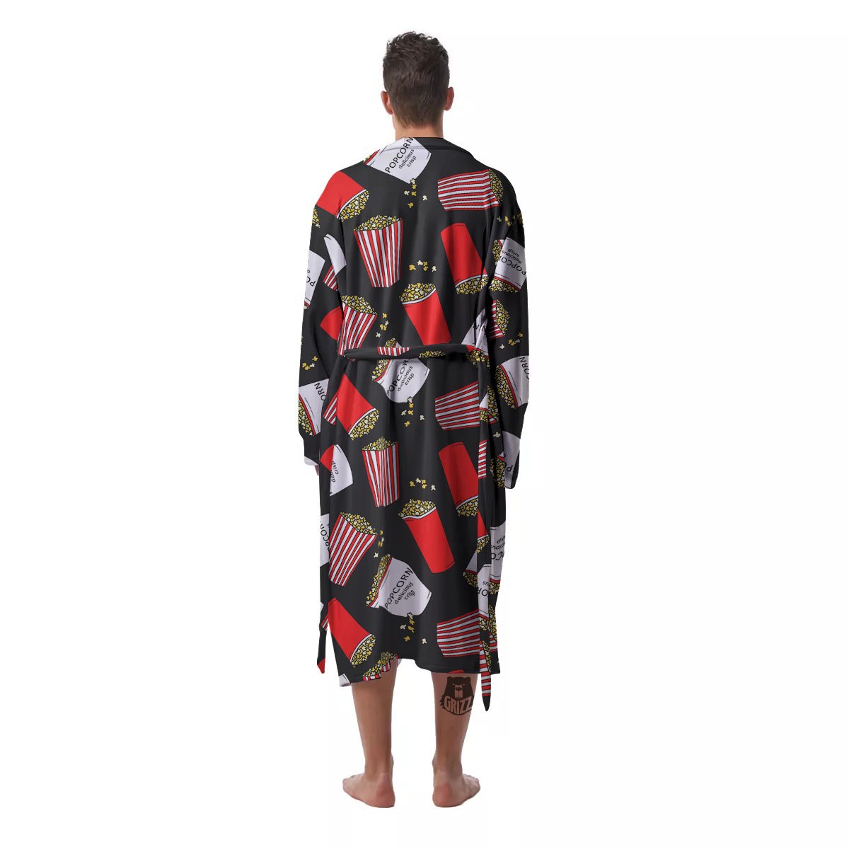 Popcorn Box Print Pattern Men's Robe-grizzshop