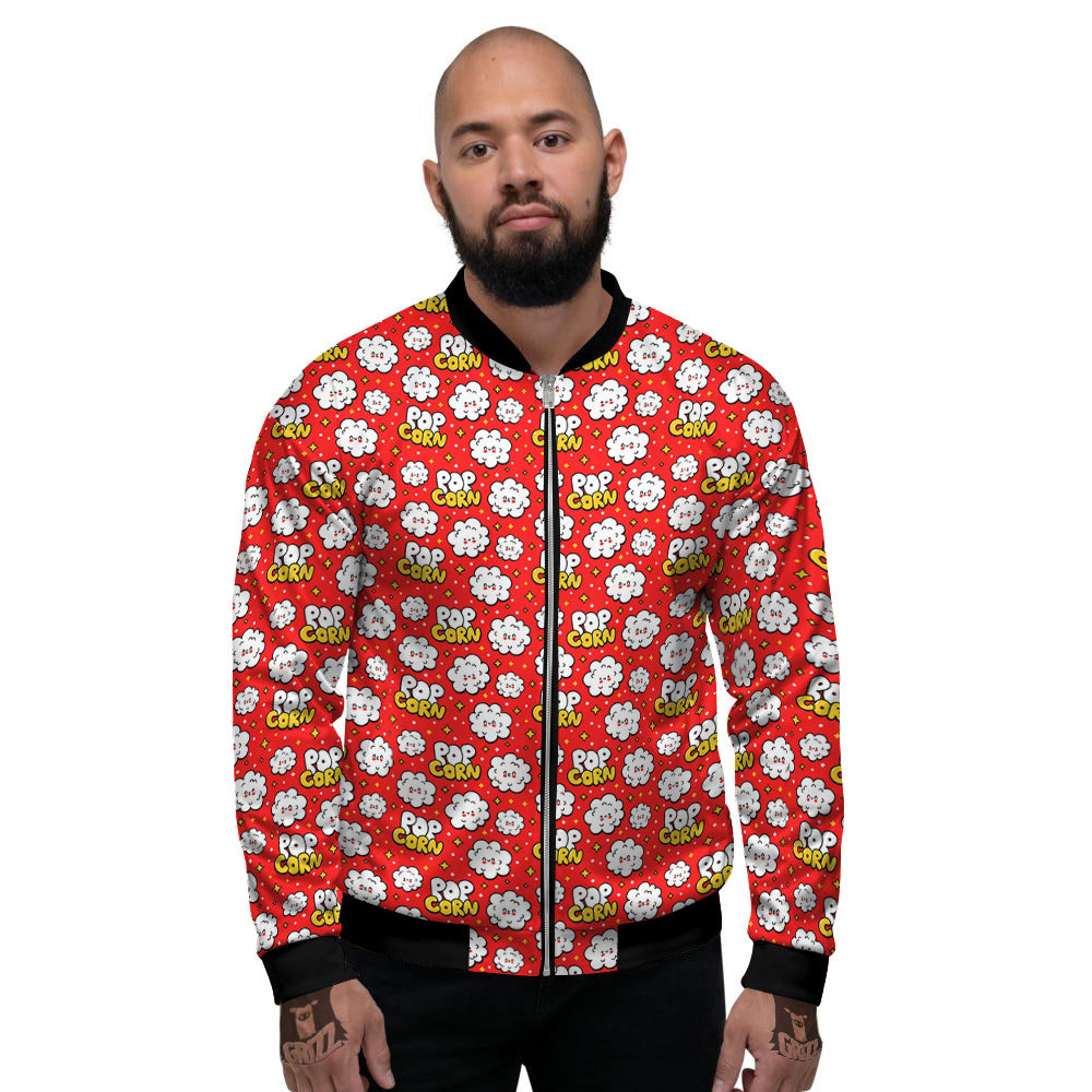 Popcorn Cute Print Pattern Men's Bomber Jacket-grizzshop