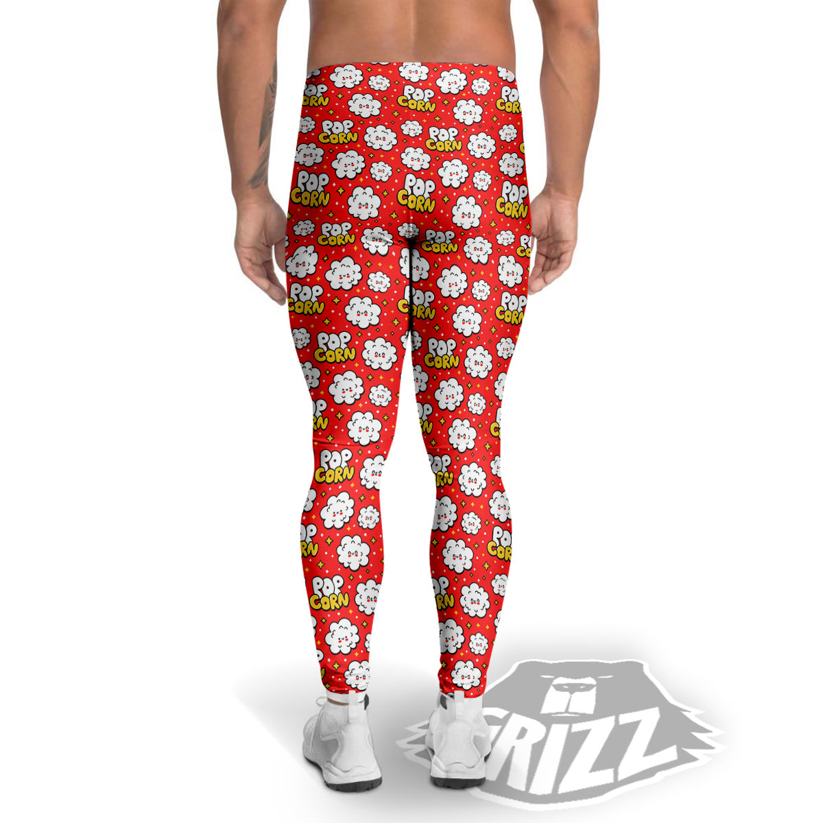 Popcorn Cute Print Pattern Men's Leggings-grizzshop