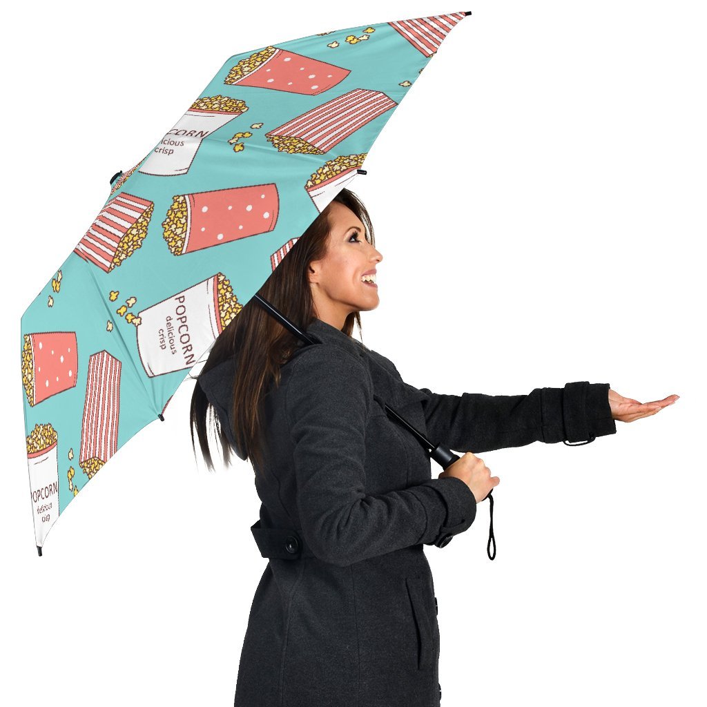 Popcorn Pastel Pattern Print Automatic Foldable Umbrella-grizzshop