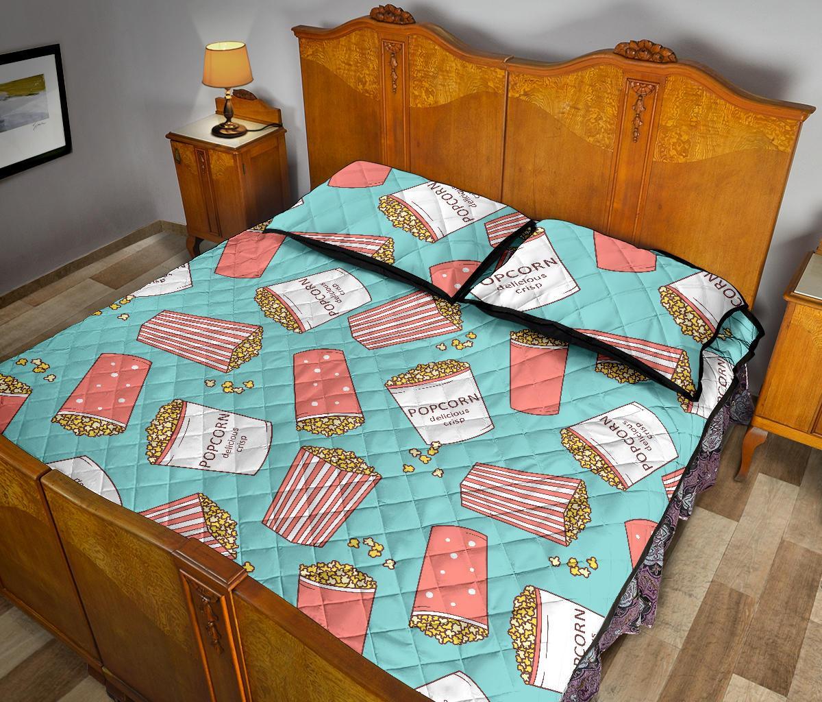 Popcorn Pastel Pattern Print Bed Set Quilt-grizzshop