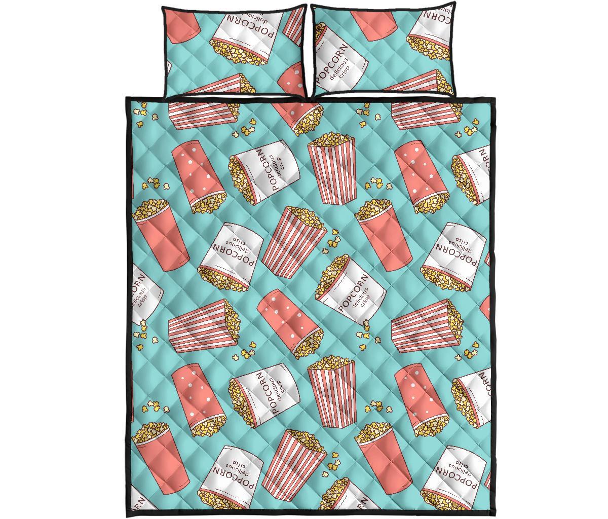 Popcorn Pastel Pattern Print Bed Set Quilt-grizzshop