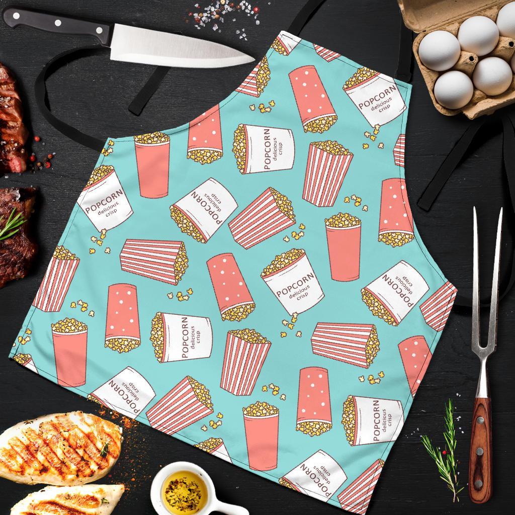Popcorn Pastel Pattern Print Men's Apron-grizzshop