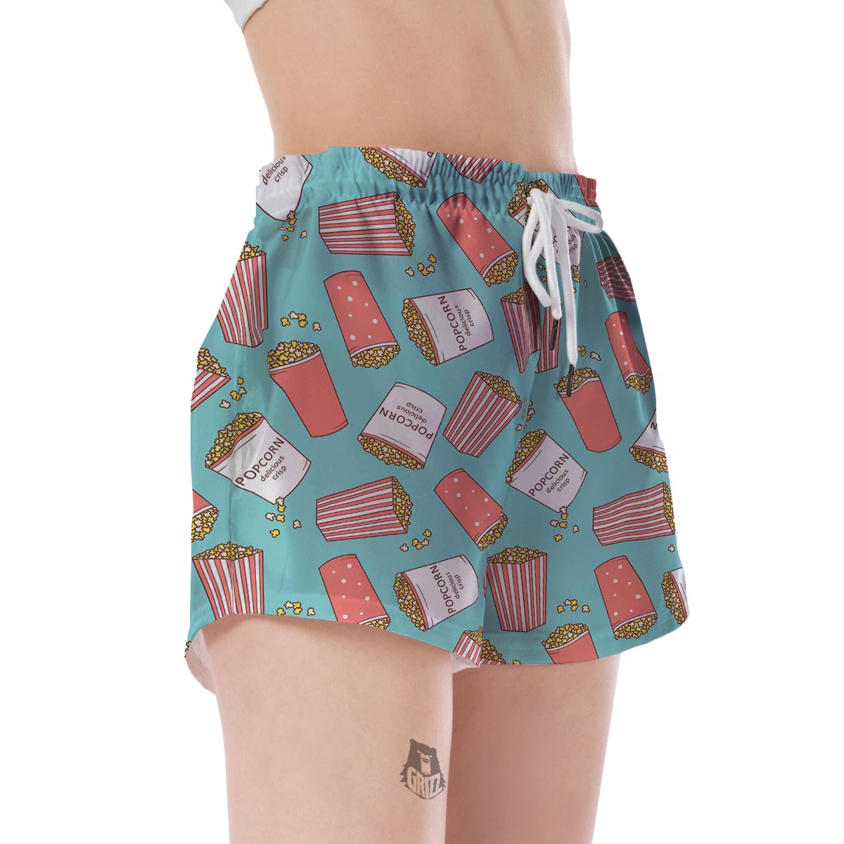 Popcorn Pastel Pattern Print Women's Shorts-grizzshop