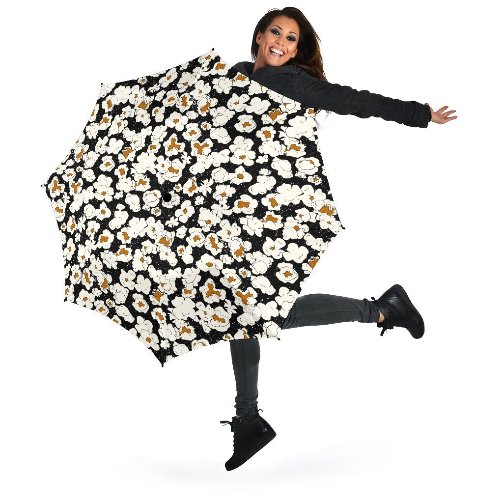 Popcorn Pattern Print Automatic Foldable Umbrella-grizzshop