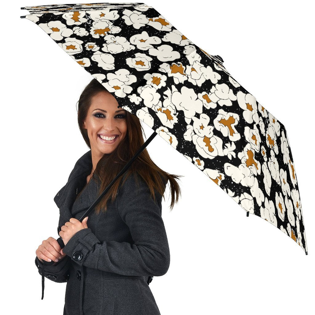 Popcorn Pattern Print Automatic Foldable Umbrella-grizzshop