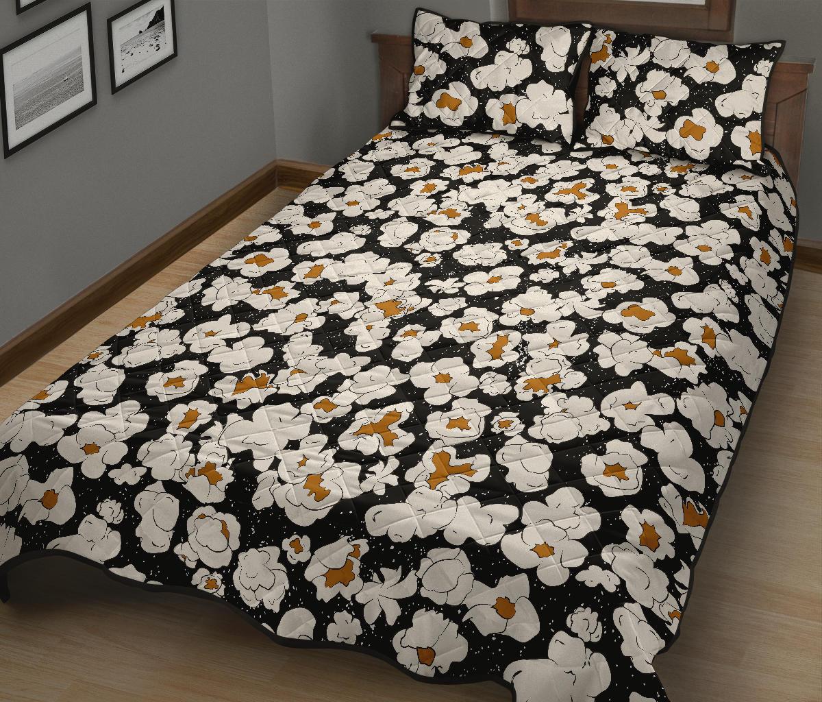 Popcorn Pattern Print Bed Set Quilt-grizzshop