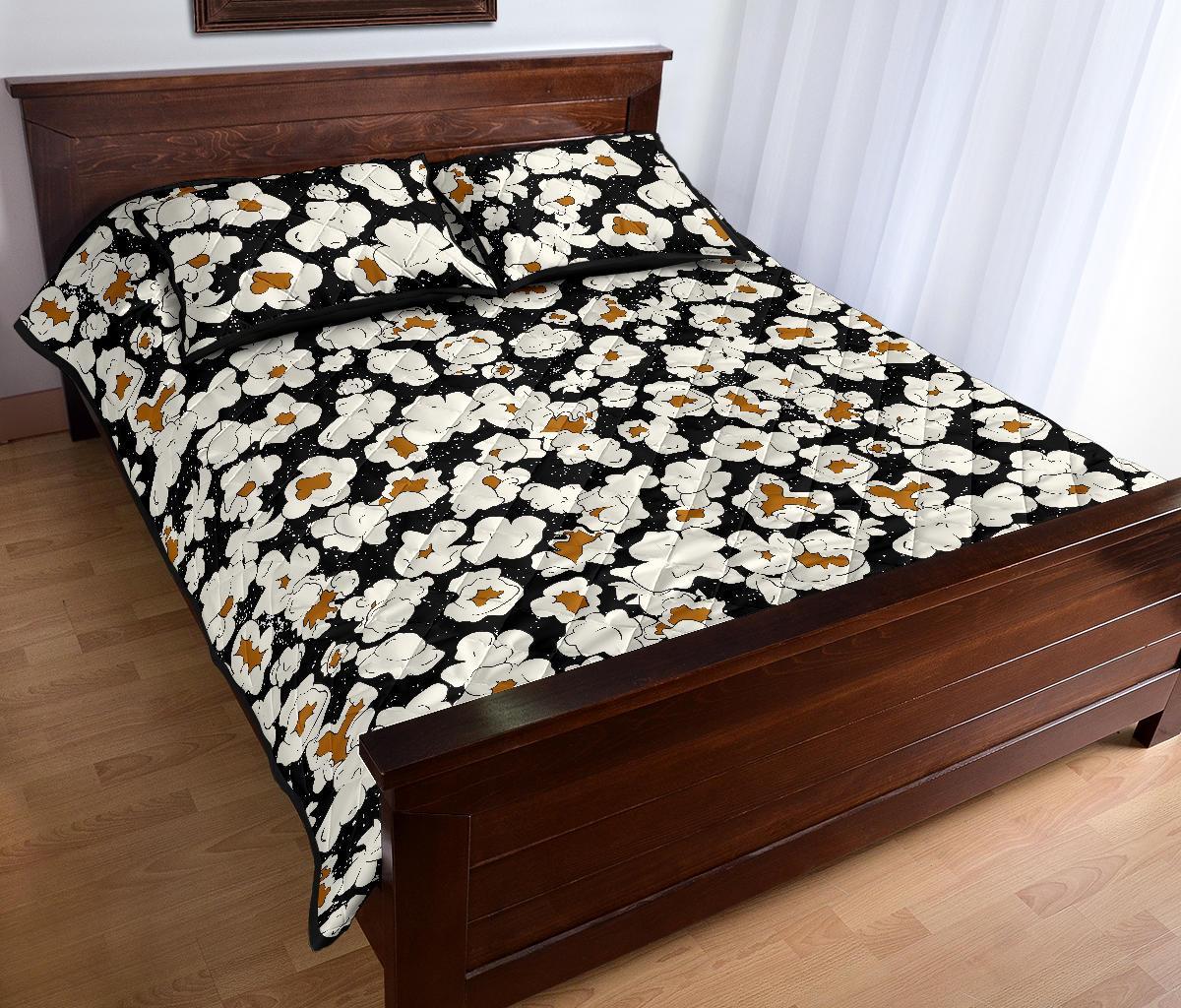 Popcorn Pattern Print Bed Set Quilt-grizzshop