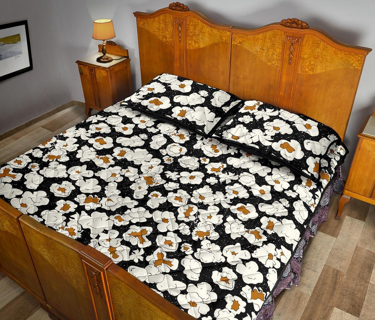 Popcorn Pattern Print Bed Set Quilt-grizzshop