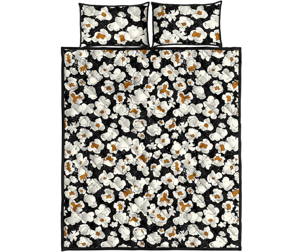 Popcorn Pattern Print Bed Set Quilt-grizzshop
