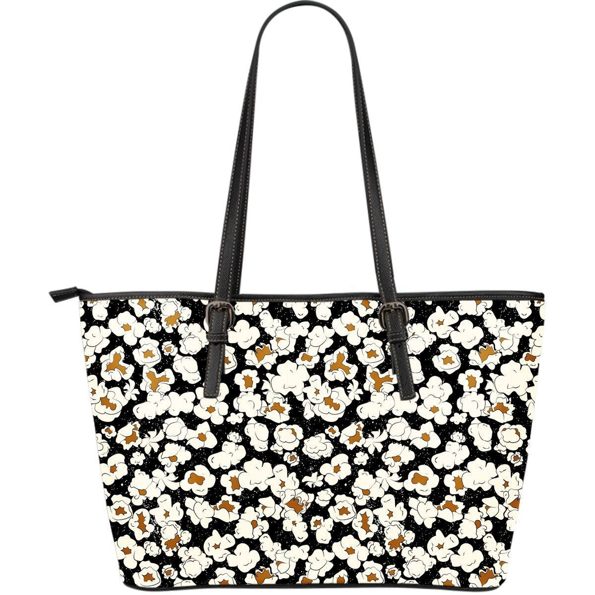 Popcorn Pattern Print Leather Tote Bag-grizzshop