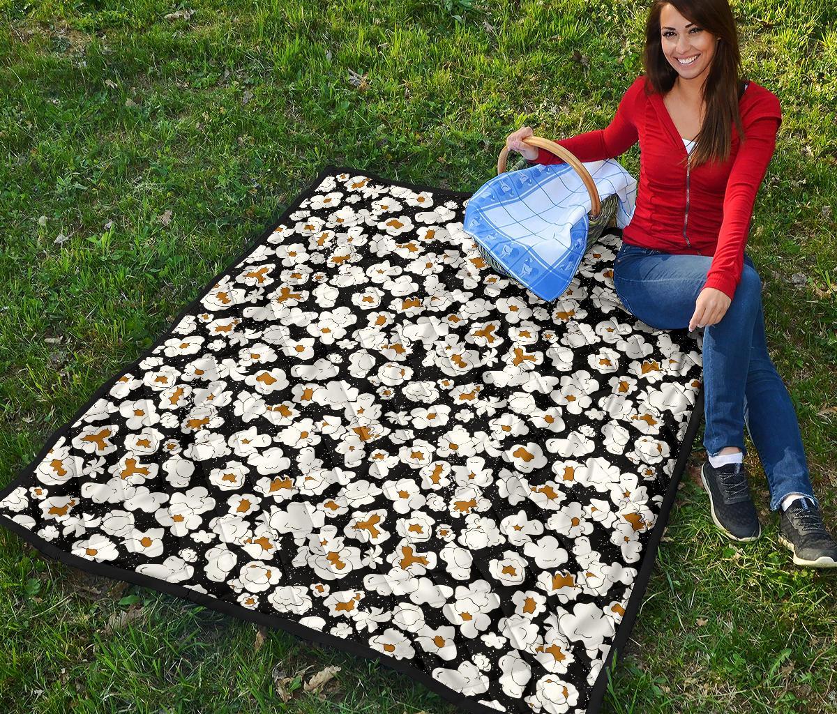 Popcorn Pattern Print Quilt-grizzshop