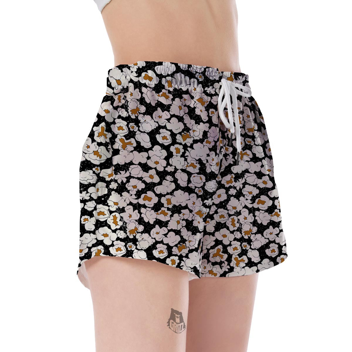 Popcorn Pattern Print Women's Shorts-grizzshop