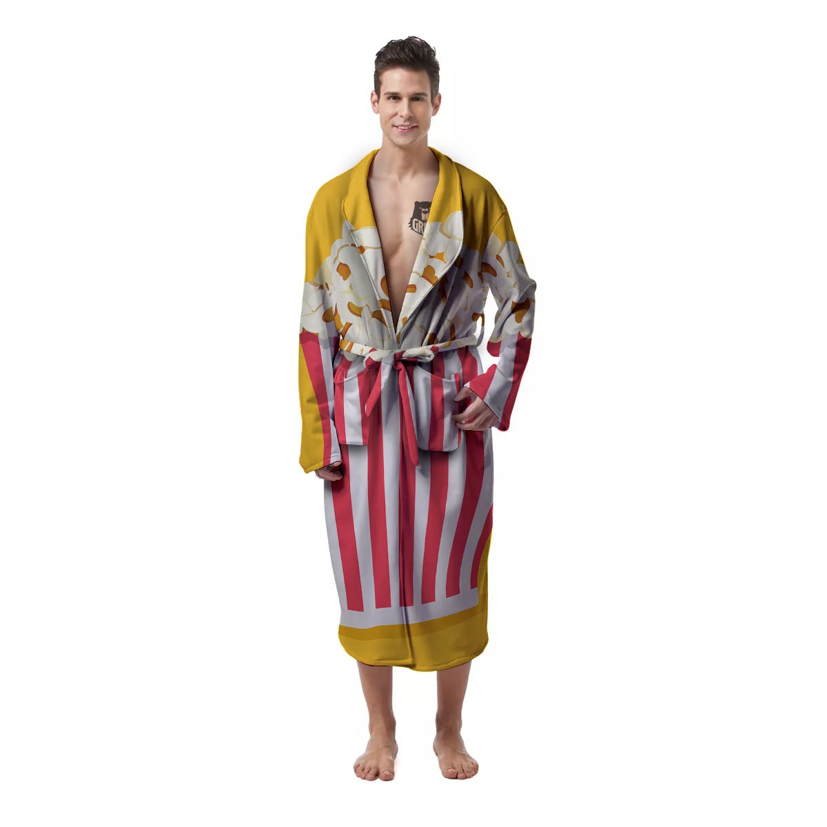 Popcorn Print Men's Robe-grizzshop
