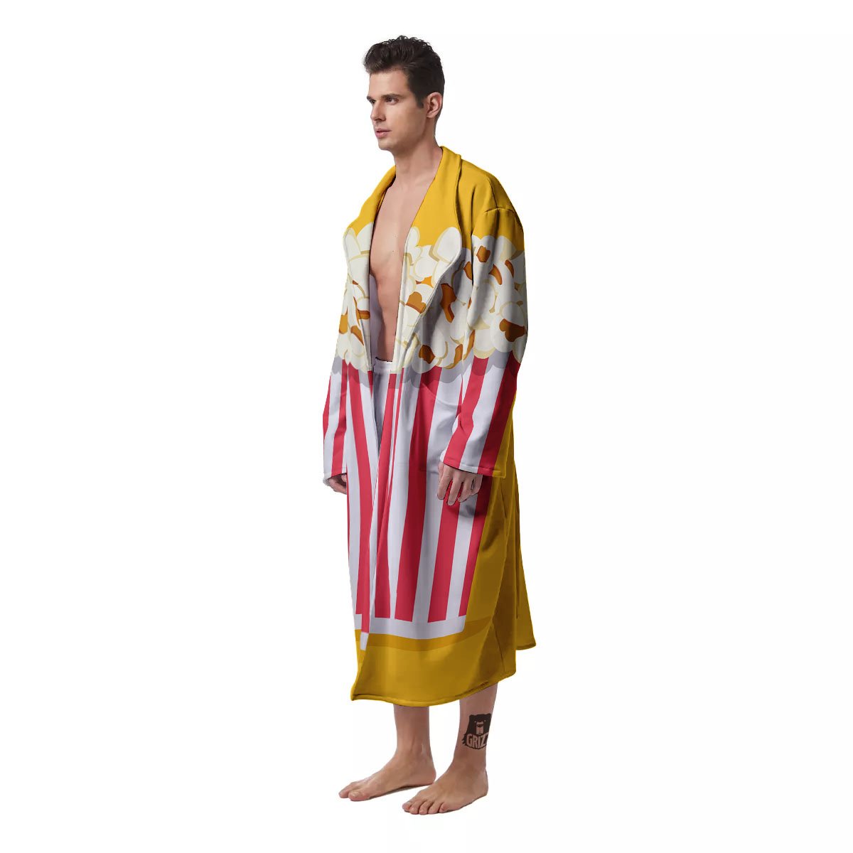 Popcorn Print Men's Robe-grizzshop
