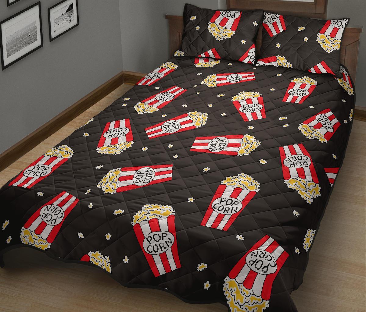 Popcorn Print Pattern Bed Set Quilt-grizzshop