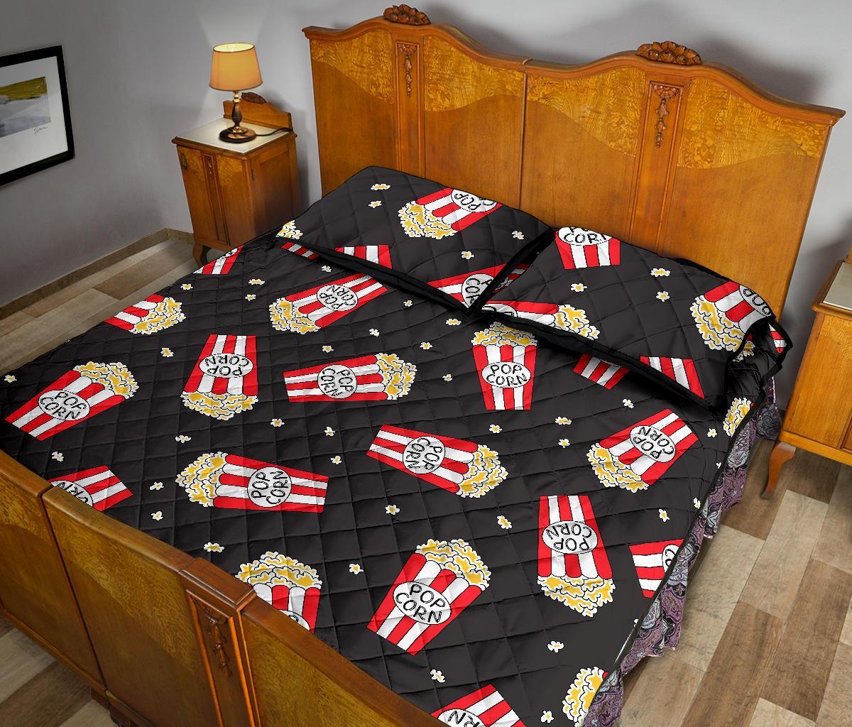 Popcorn Print Pattern Bed Set Quilt-grizzshop