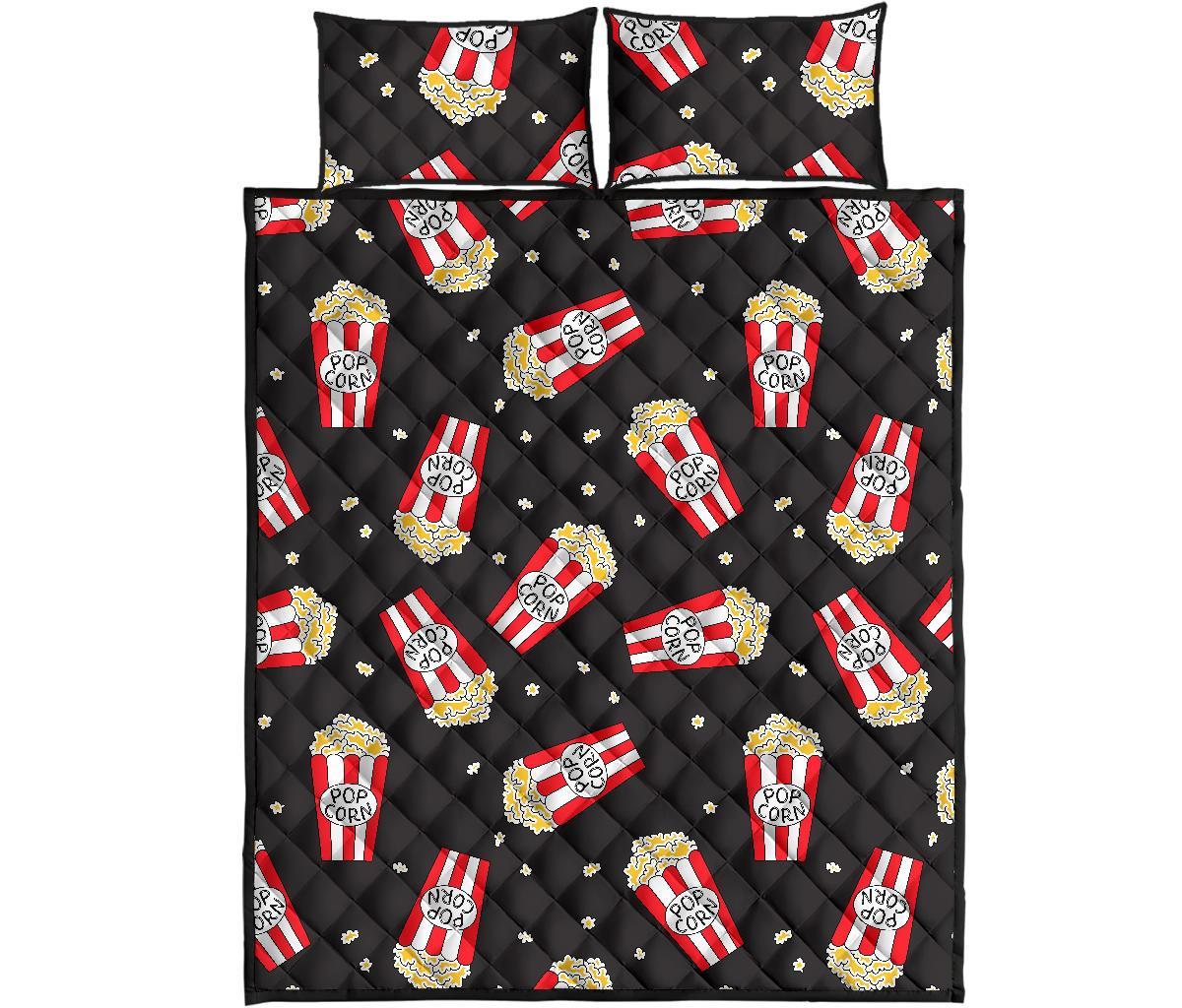 Popcorn Print Pattern Bed Set Quilt-grizzshop