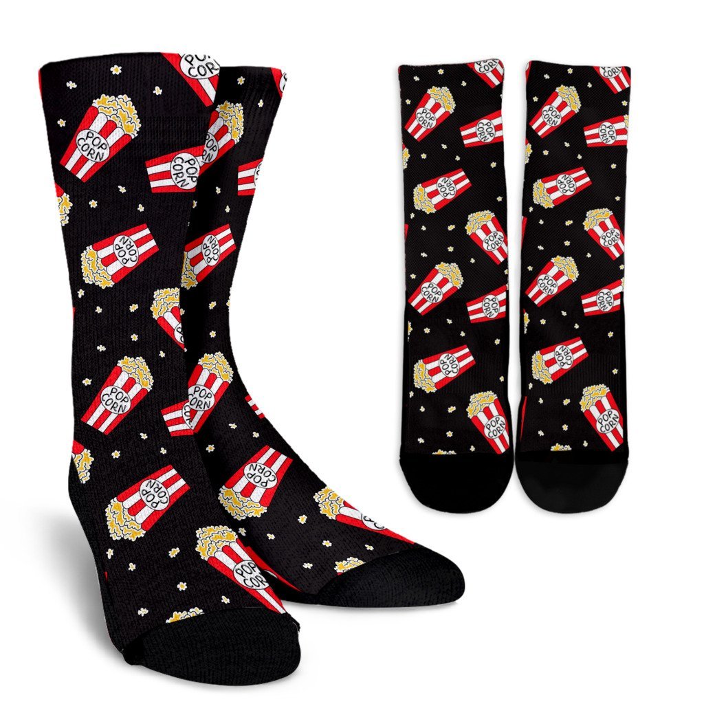Popcorn Print Pattern Unisex Crew Socks-grizzshop