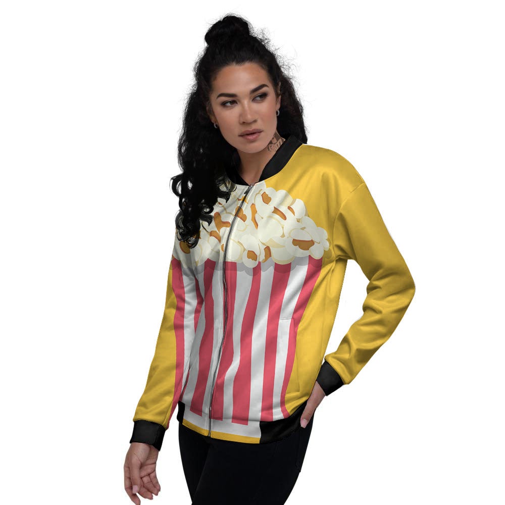 Popcorn Print Women's Bomber Jacket-grizzshop