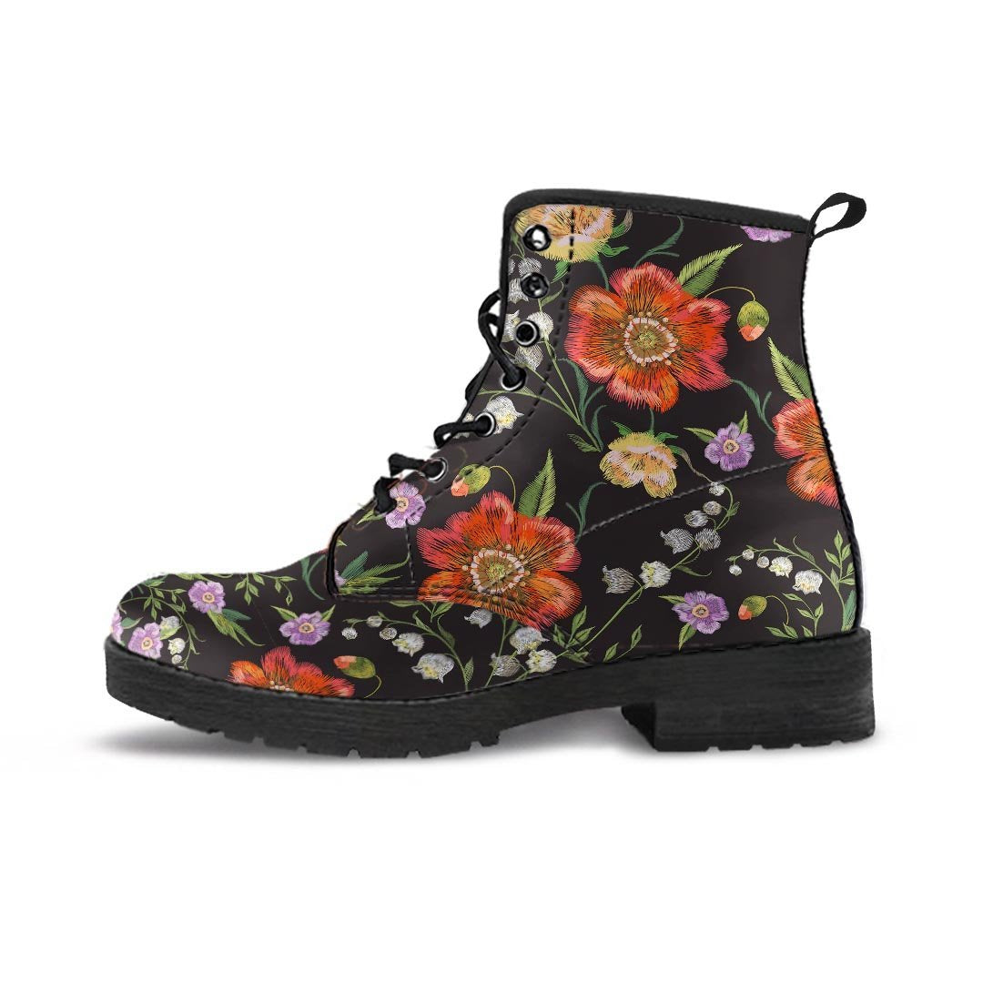 Poppy Floral Print Men's Boots-grizzshop