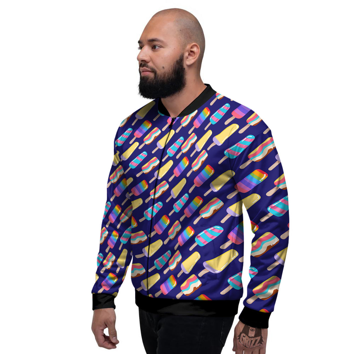 Popsicle Ice Cream Print Pattern Men's Bomber Jacket-grizzshop