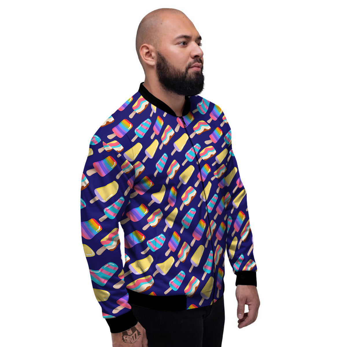 Popsicle Ice Cream Print Pattern Men's Bomber Jacket-grizzshop
